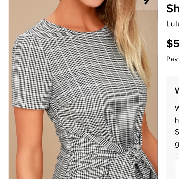 LULU’S Gingham Knotted Sheath Dress 👗 - Picture 5 of 16